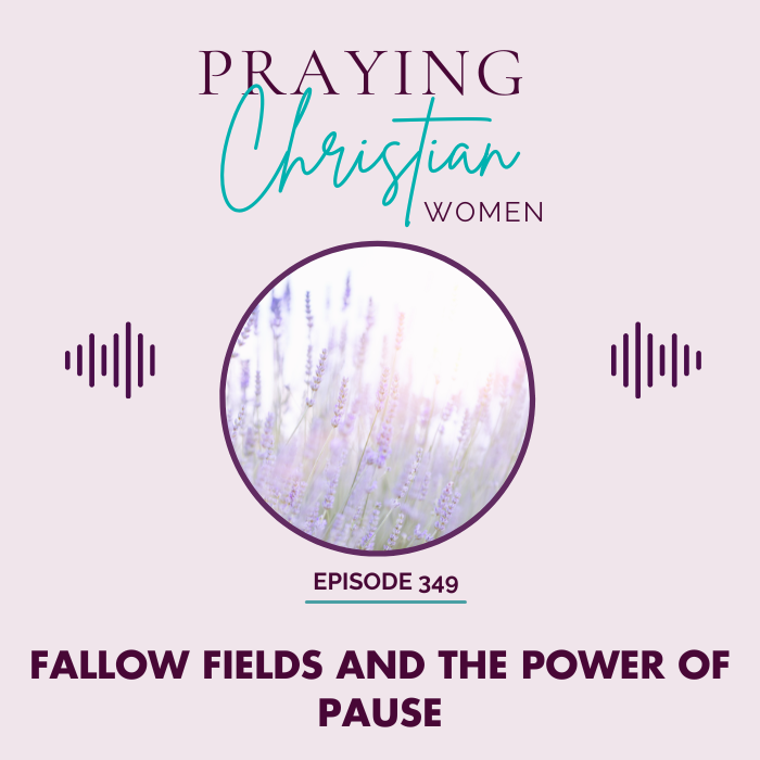 Praying Christian Women Podcast Episode 349 Fallow Fields and the Power of Pause Image with fields of lavender