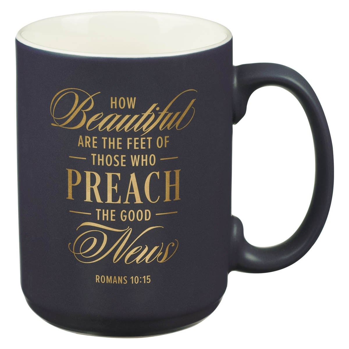 Beautiful Are the Feet Navy Pastor Mug
