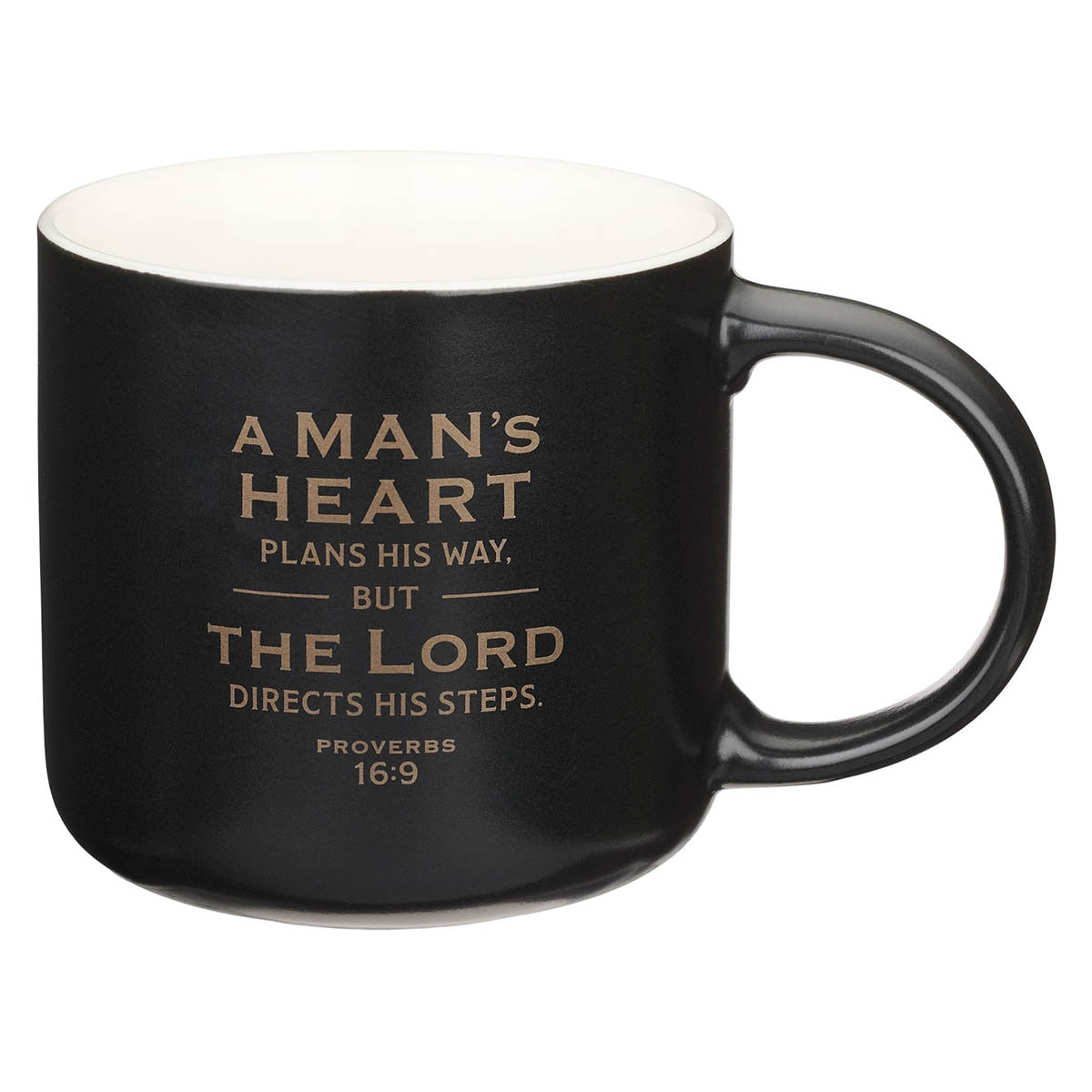 A Man's Heart Black Ceramic Mug