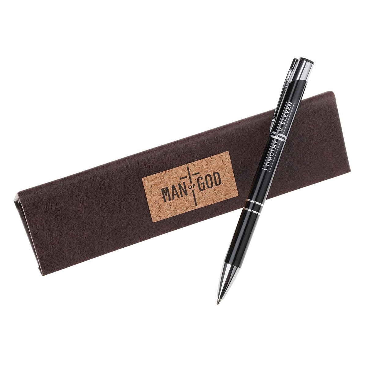 Man of God Black Gift Pen in Brown Box