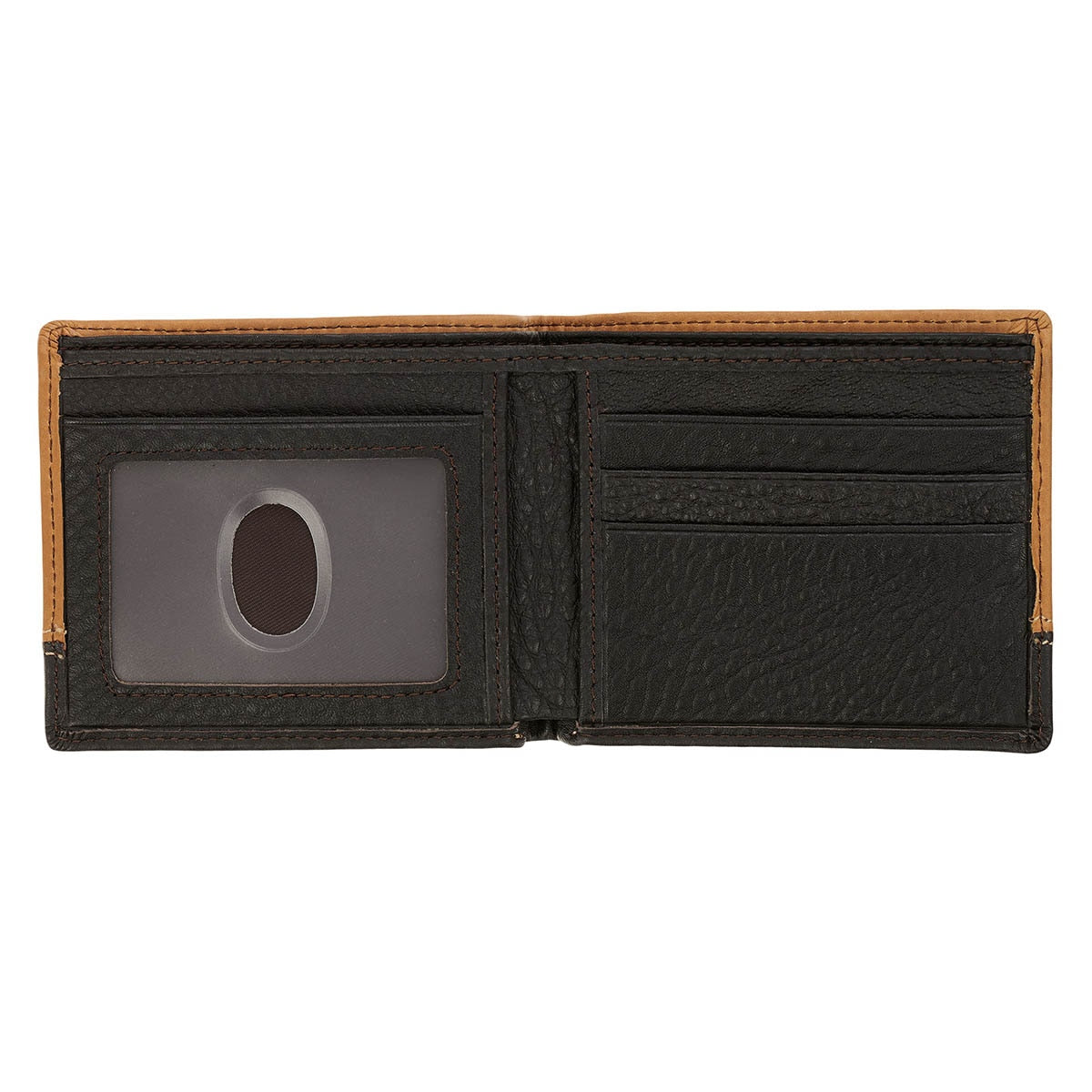 Cross Camel Tan and Espresso Leather Wallet - open view