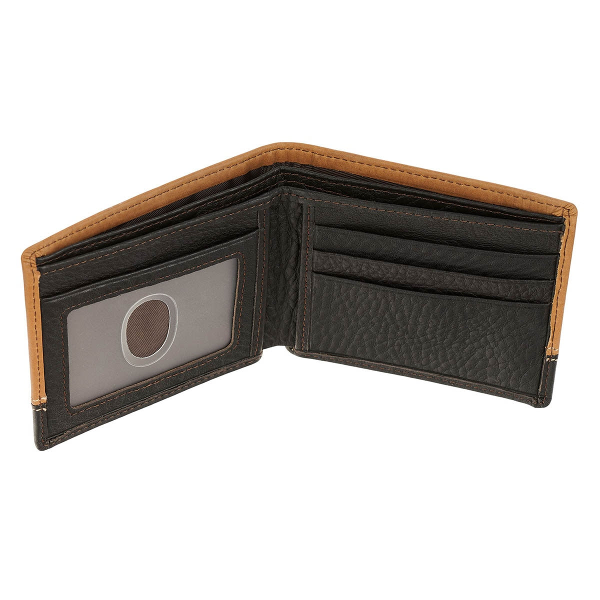 Cross Camel Tan and Espresso Leather Wallet - detail view