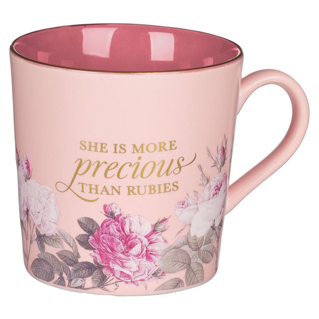 Christian Art Gifts Large Ceramic Novelty Scripture Coffee & Tea Mug for Women: More Precious Than Rubies - Proverbs 31:10 Inspirational Bible Verse, Christian Art Gifts
