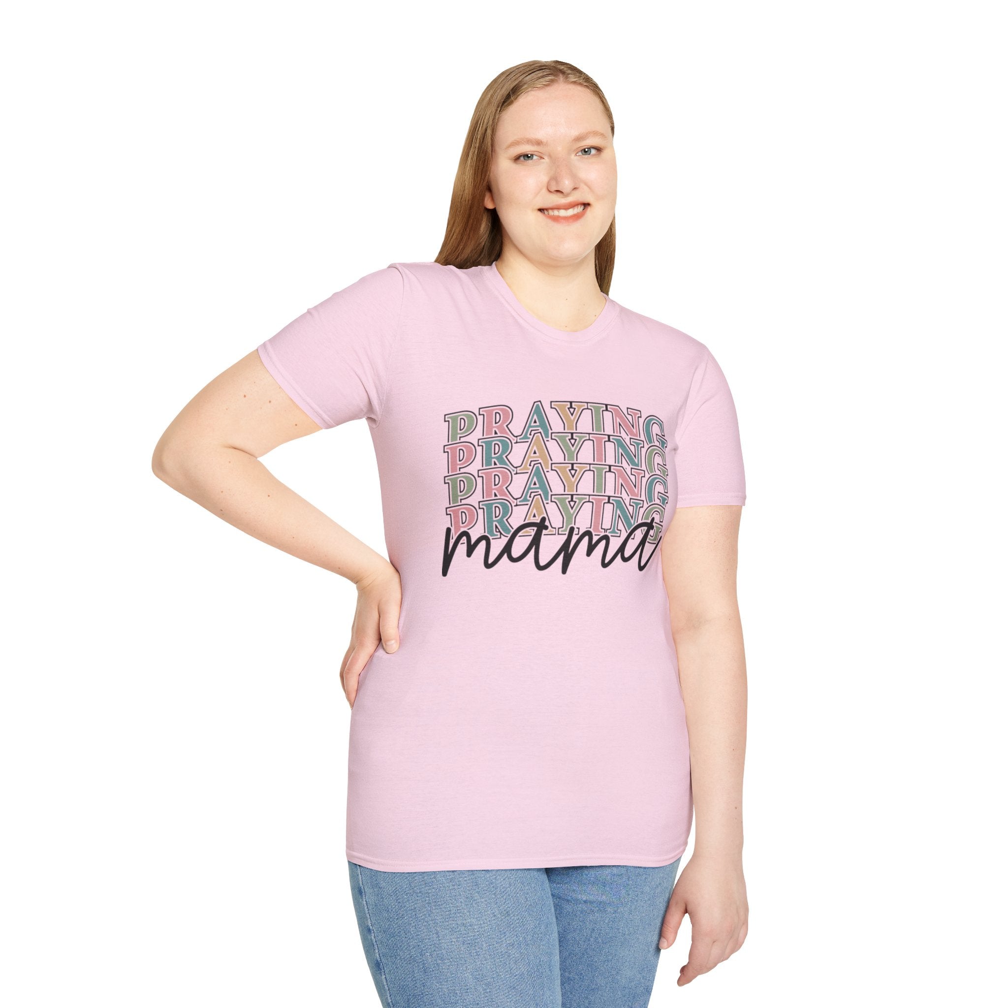 Praying Mama T-Shirt — Faith-Based Mom Tee Printify