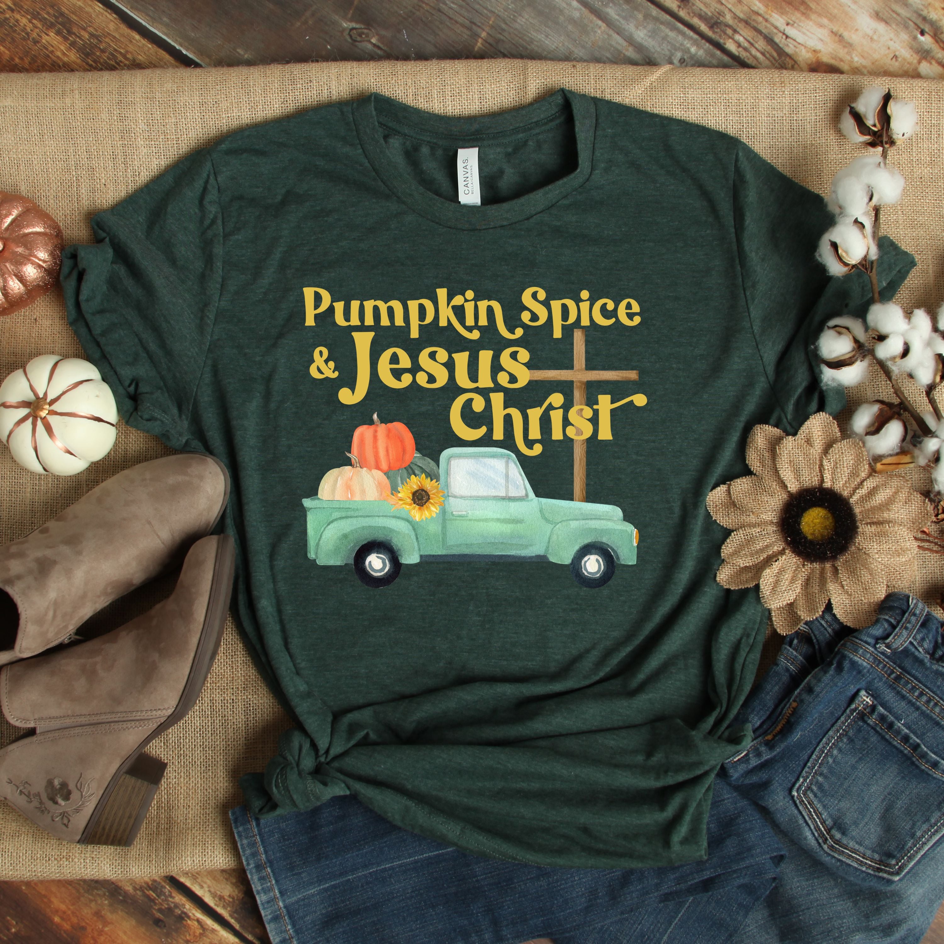 Pumpkin Spice & Jesus Christ fall t-shirt