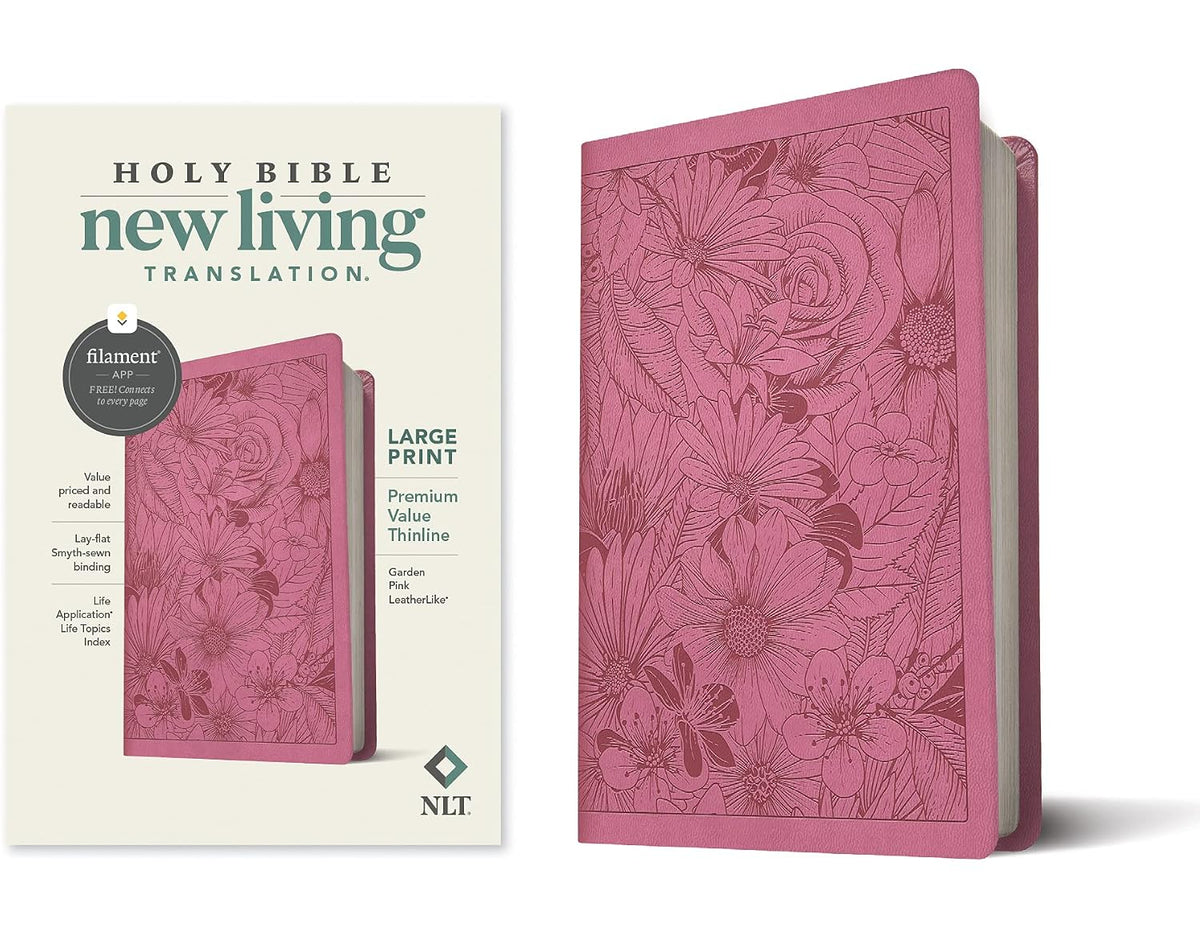 NLT Large Print Thinline Bible: Garden Pink