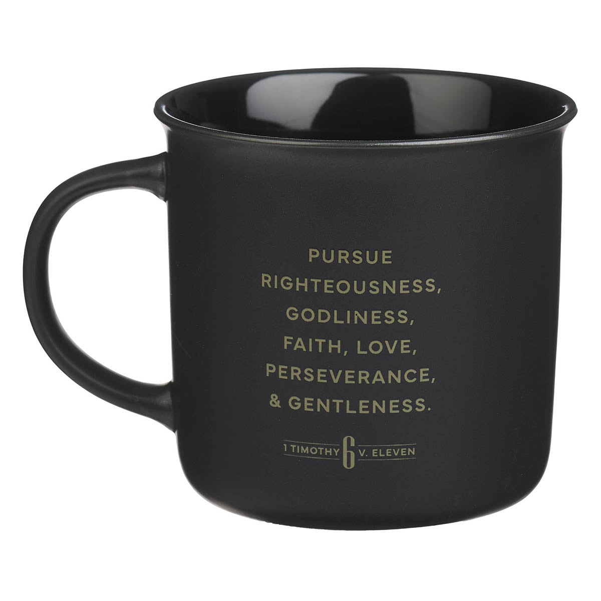 Man of God Matte Black Ceramic Mug - back view