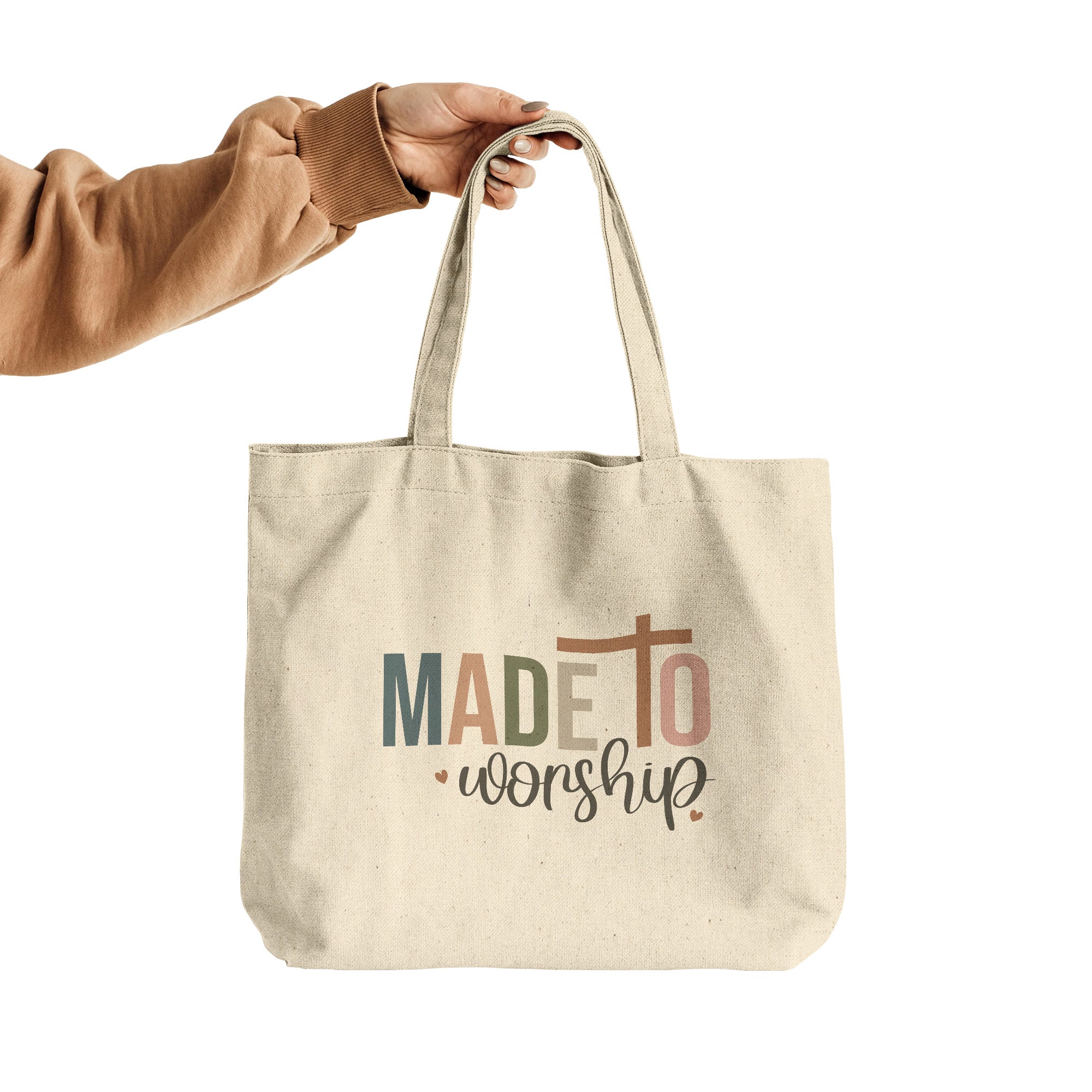Made to Worship large canvas tote bag