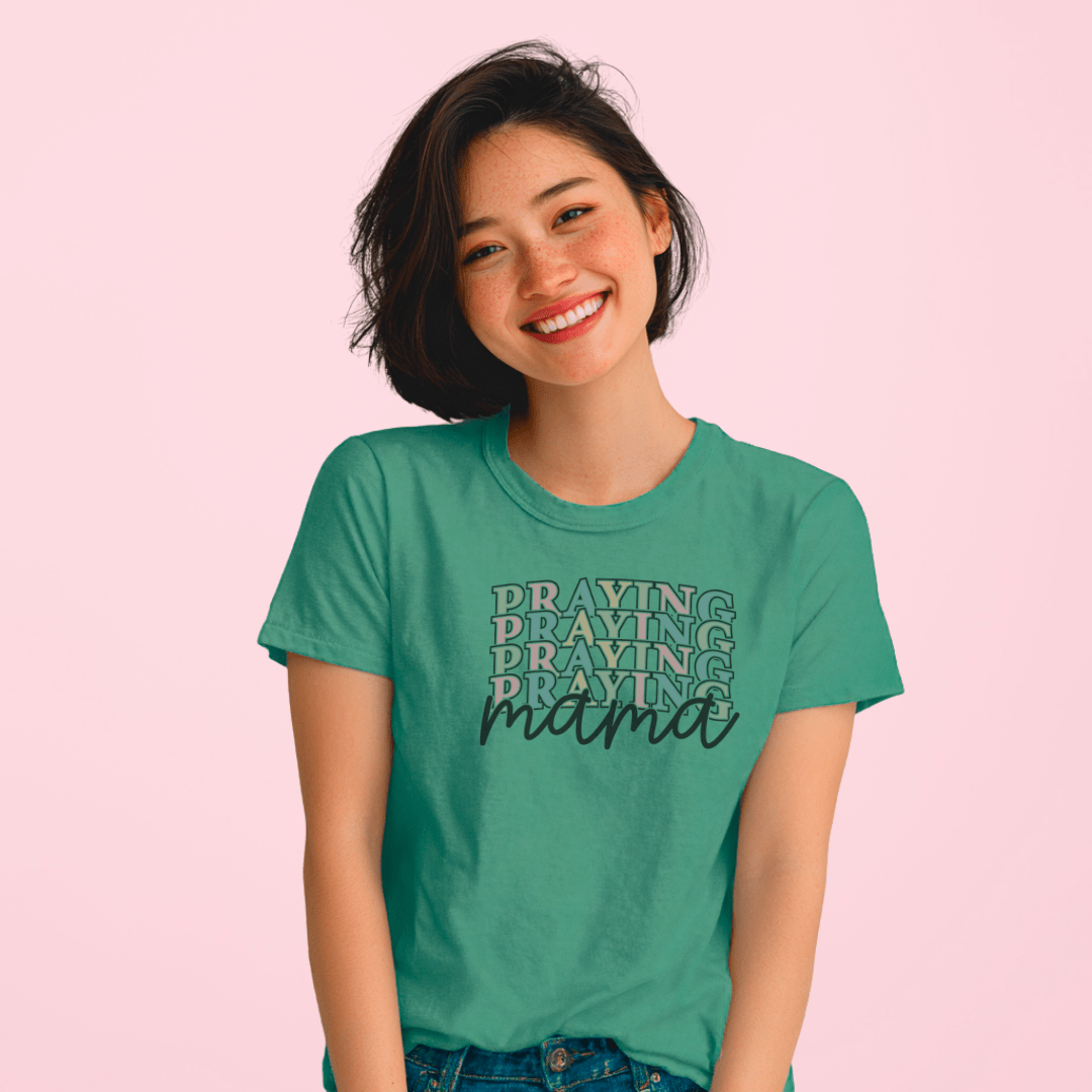 Praying Mama T-Shirt — Faith-Based Mom Tee Printify