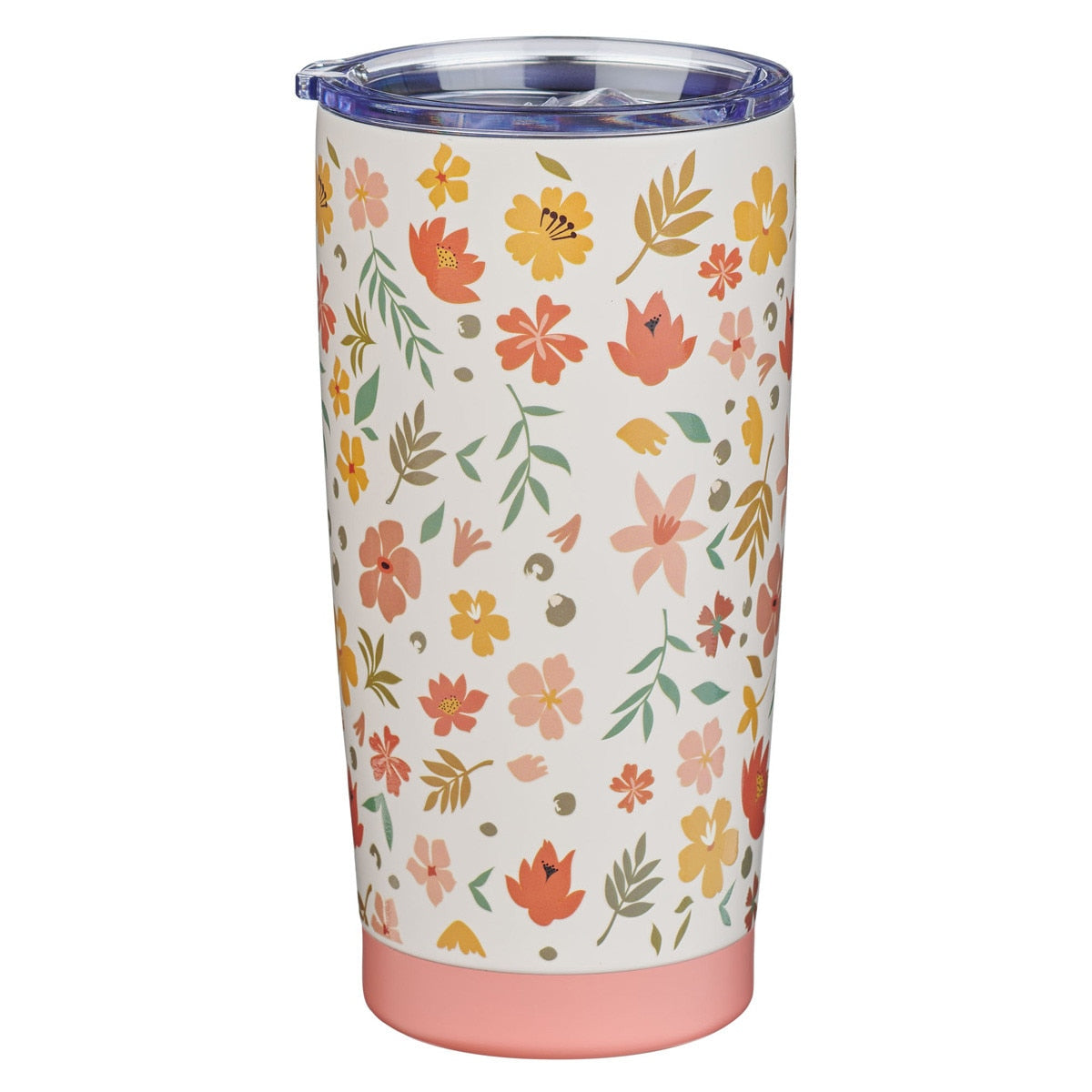 "World's Greatest Mom" Peach Floral Stainless Steel Tumbler Christian Art Gifts