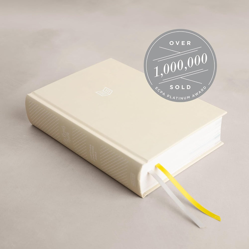 Light beige linen CSB She Reads Truth Bible with ribbon bookmarks and a callout for over one million copies sold.