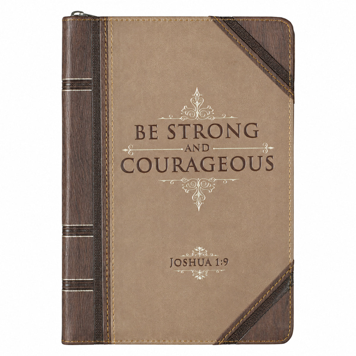 Be Strong and Courageous Walnut Journal front cover