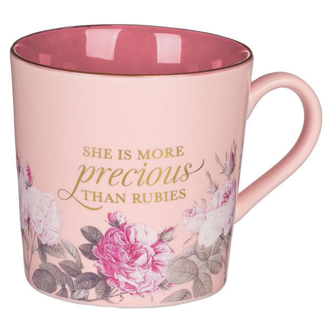 Christian Art Gifts Large Ceramic Novelty Scripture Coffee & Tea Mug for Women: More Precious Than Rubies - Proverbs 31:10 Inspirational Bible Verse, - Ingram